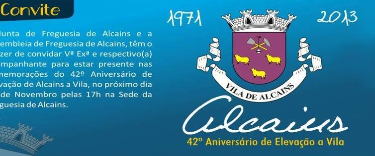 Convite para a cerimónia da elevação de Alcains a Vila