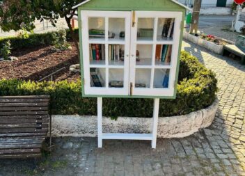 Mini biblioteca comunitária em Medelim