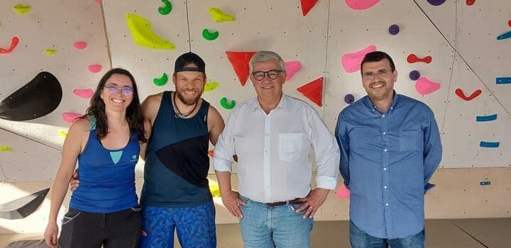 Penha Garcia com equipamento de treino de escalada